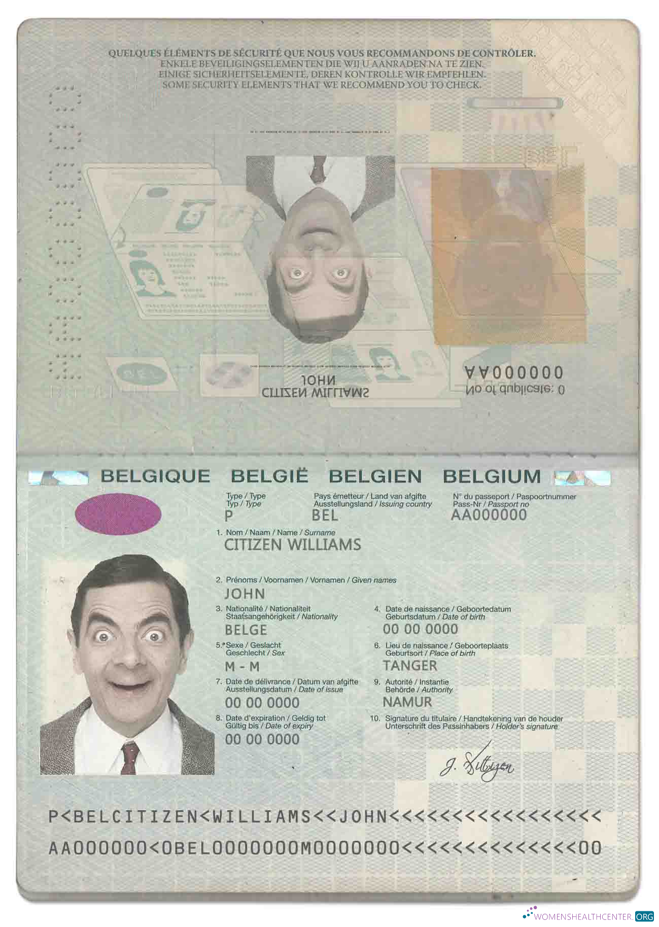 Download Belgium passport (2014 2017) Photoshop template